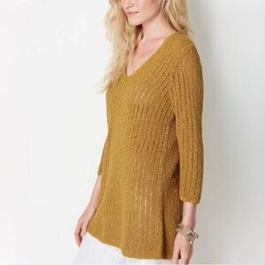 J. Jill Gilded Coin Coastal Grandma Cotton Sweater